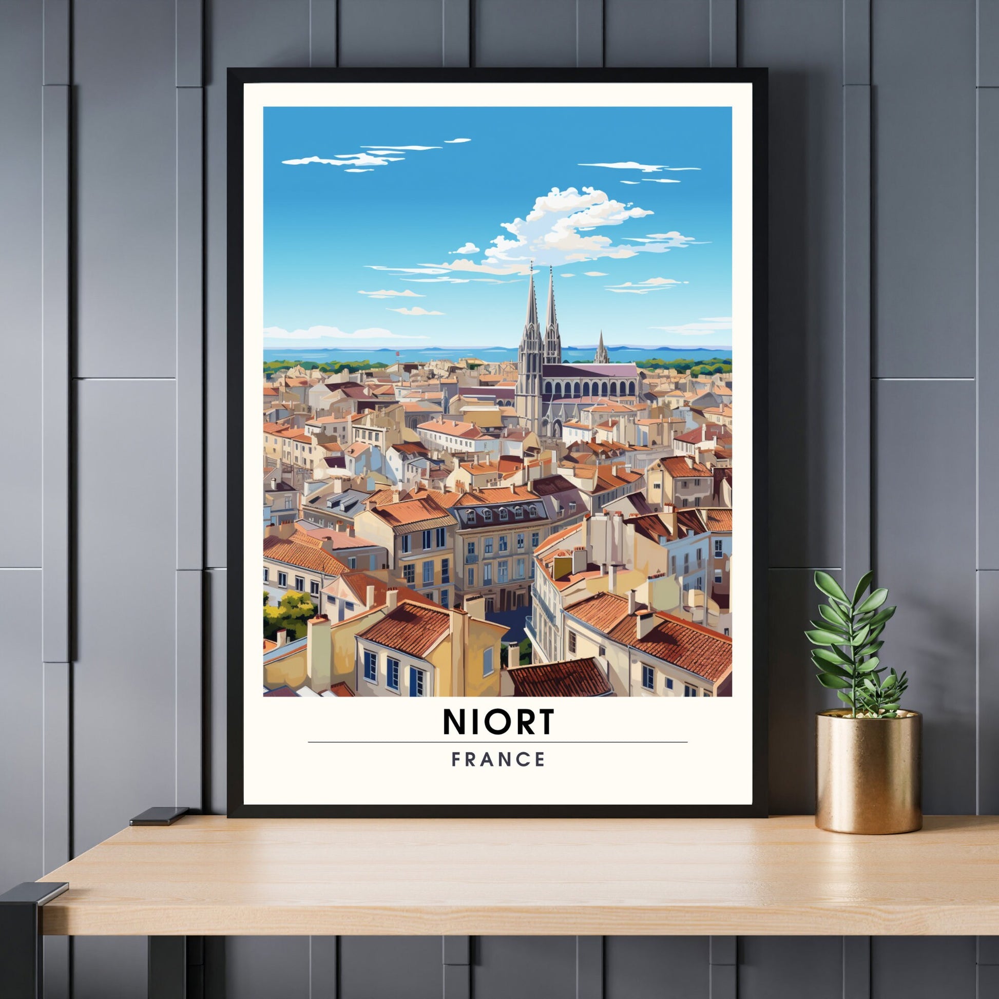 Affiche de voyage Niort | impression de voyage Niort , France