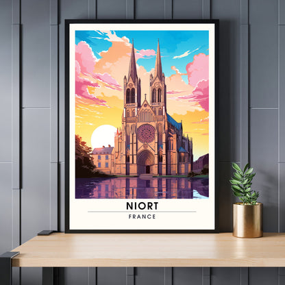 Affiche de voyage Niort | impression de voyage Niort , France