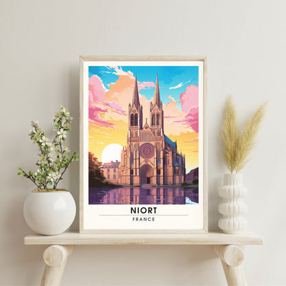 Affiche de voyage Niort | impression de voyage Niort , France