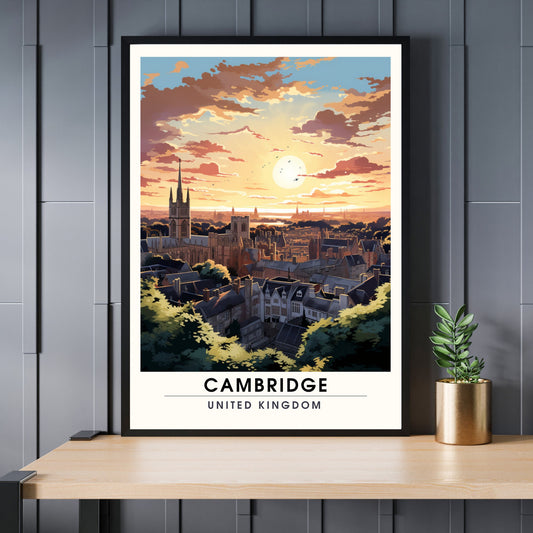 Affiche Cambridge | impression de voyage Cambridge | Impression Cambridge | Université de Cambridge