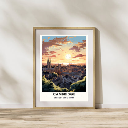 Affiche Cambridge | impression de voyage Cambridge | Impression Cambridge | Université de Cambridge