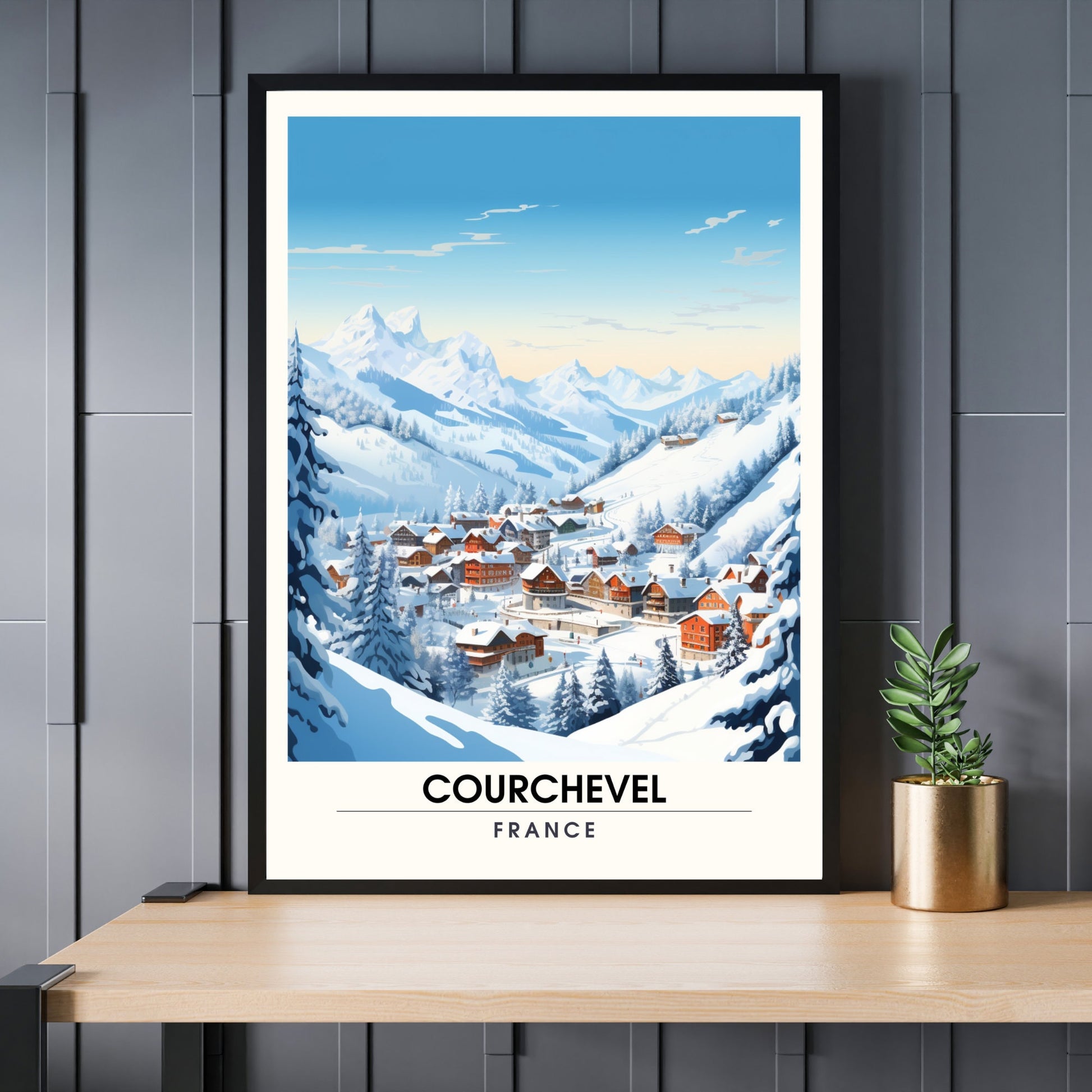 Affiche Courchevel | impression station Courchevel | Courchevel | Affiche ski