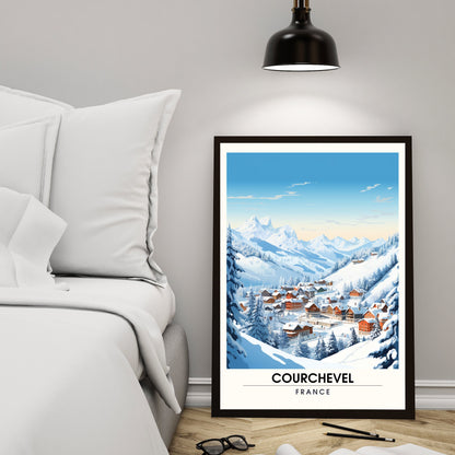 Affiche Courchevel | impression station Courchevel | Courchevel | Affiche ski