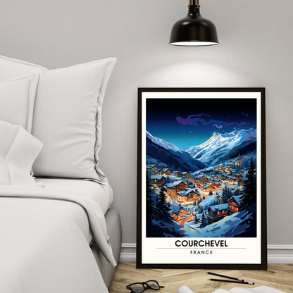 Affiche Courchevel | impression Courchevel nuit | affiche montagne