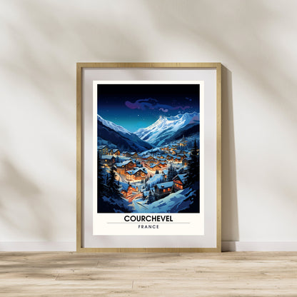 Affiche Courchevel | impression Courchevel nuit | affiche montagne