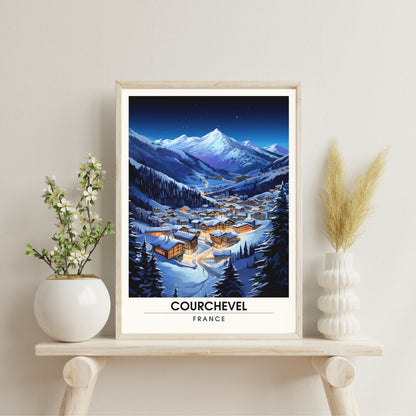 Affiche Courchevel | impression Courchevel | Explorez la splendeur de Courchevel sous un ciel étoilé