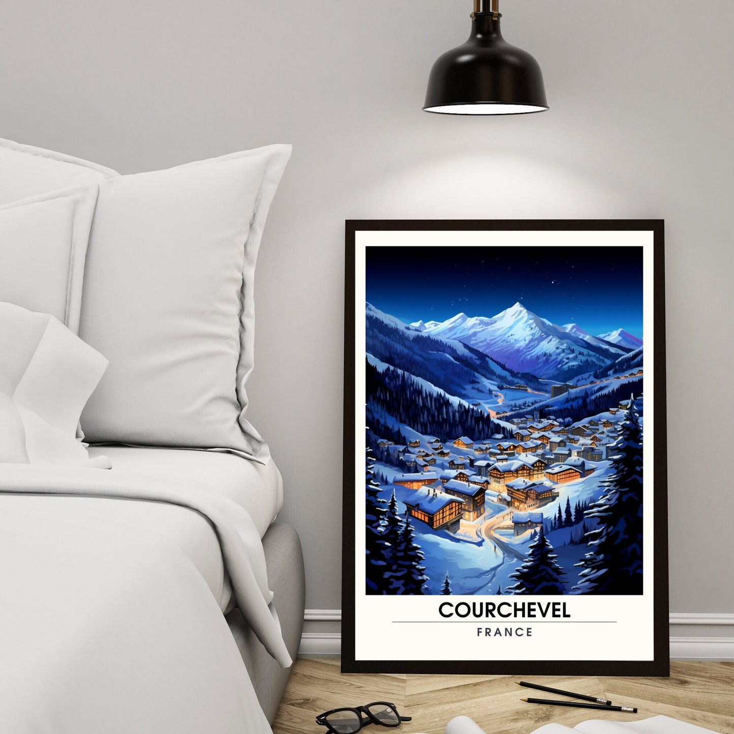 Affiche Courchevel | impression Courchevel | Explorez la splendeur de Courchevel sous un ciel étoilé