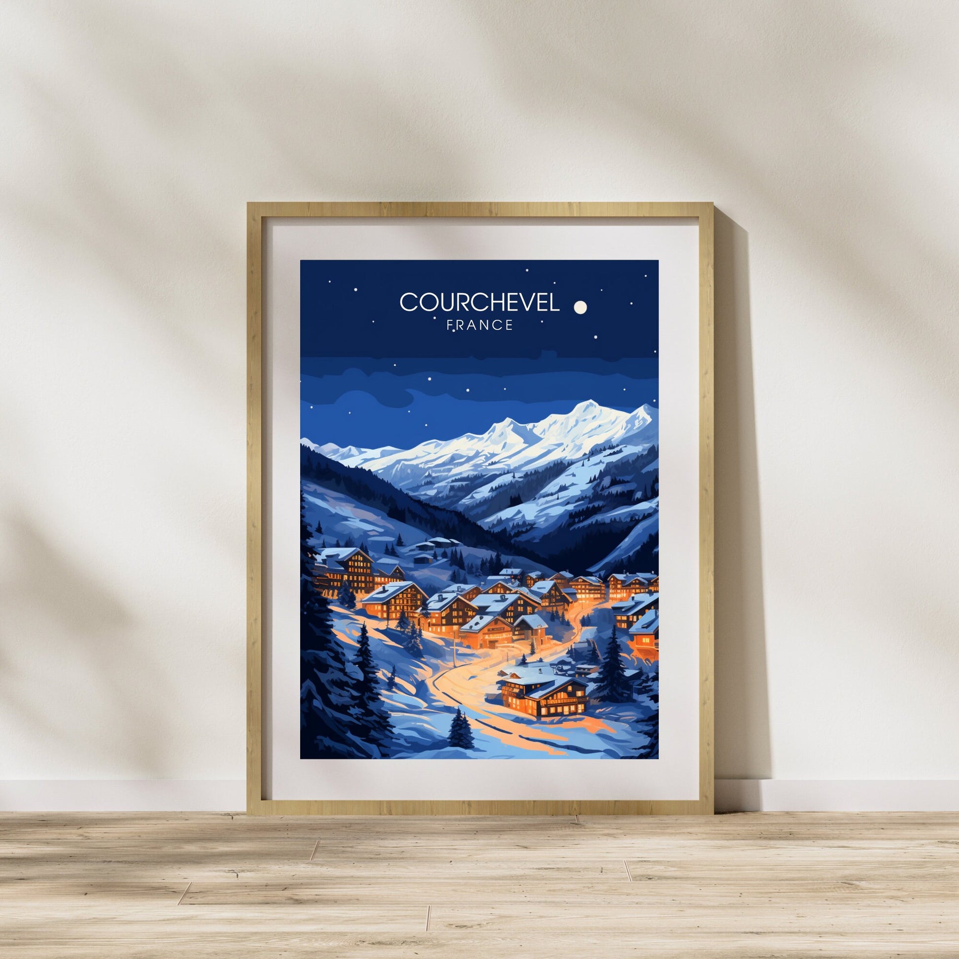 Affiche Courchevel | impression Courchevel | Explorez la beauté mystique de Courchevel de nuit