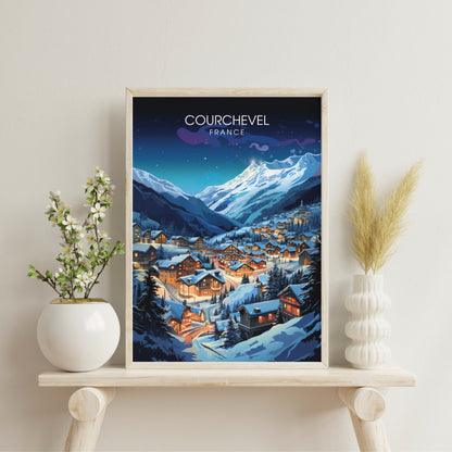 Affiche Courchevel | impression Courchevel | Plongez dans la magie nocturne de Courchevel