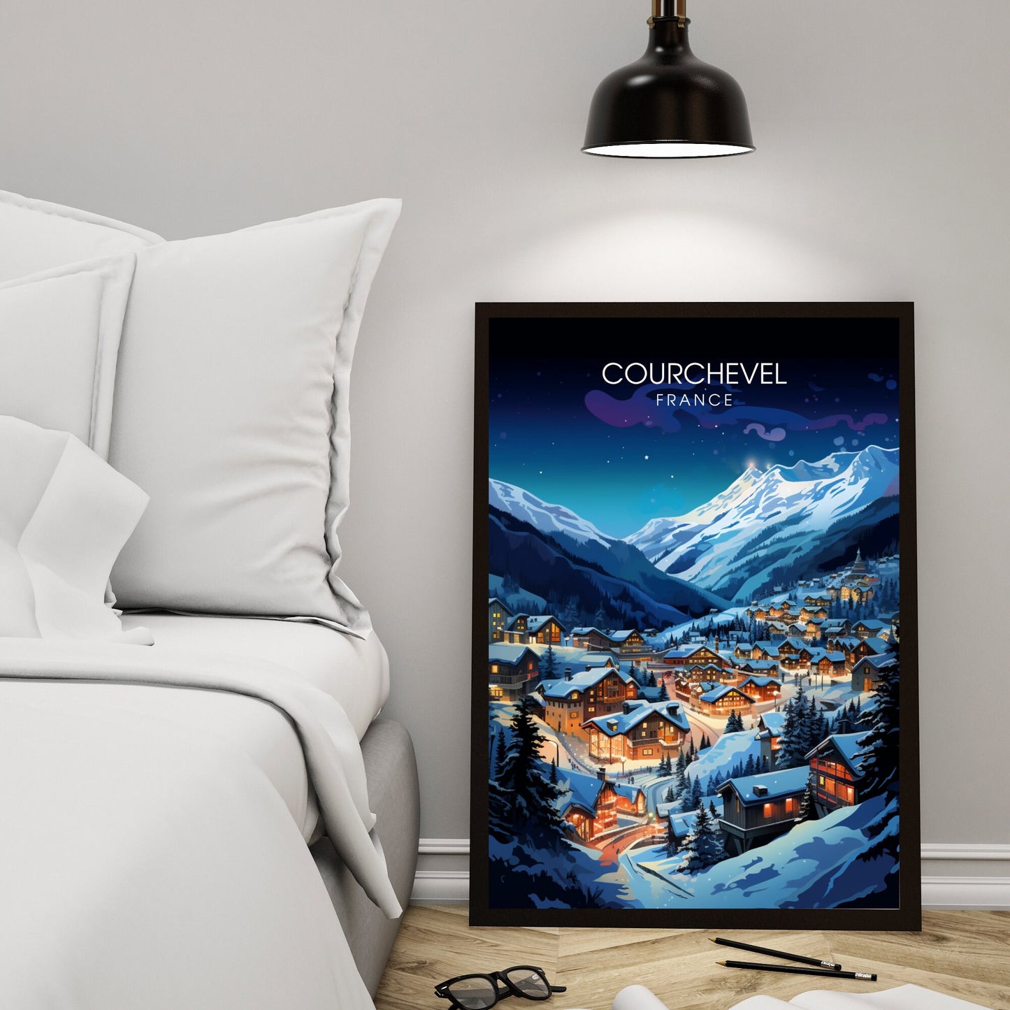 Affiche Courchevel | impression Courchevel | Plongez dans la magie nocturne de Courchevel