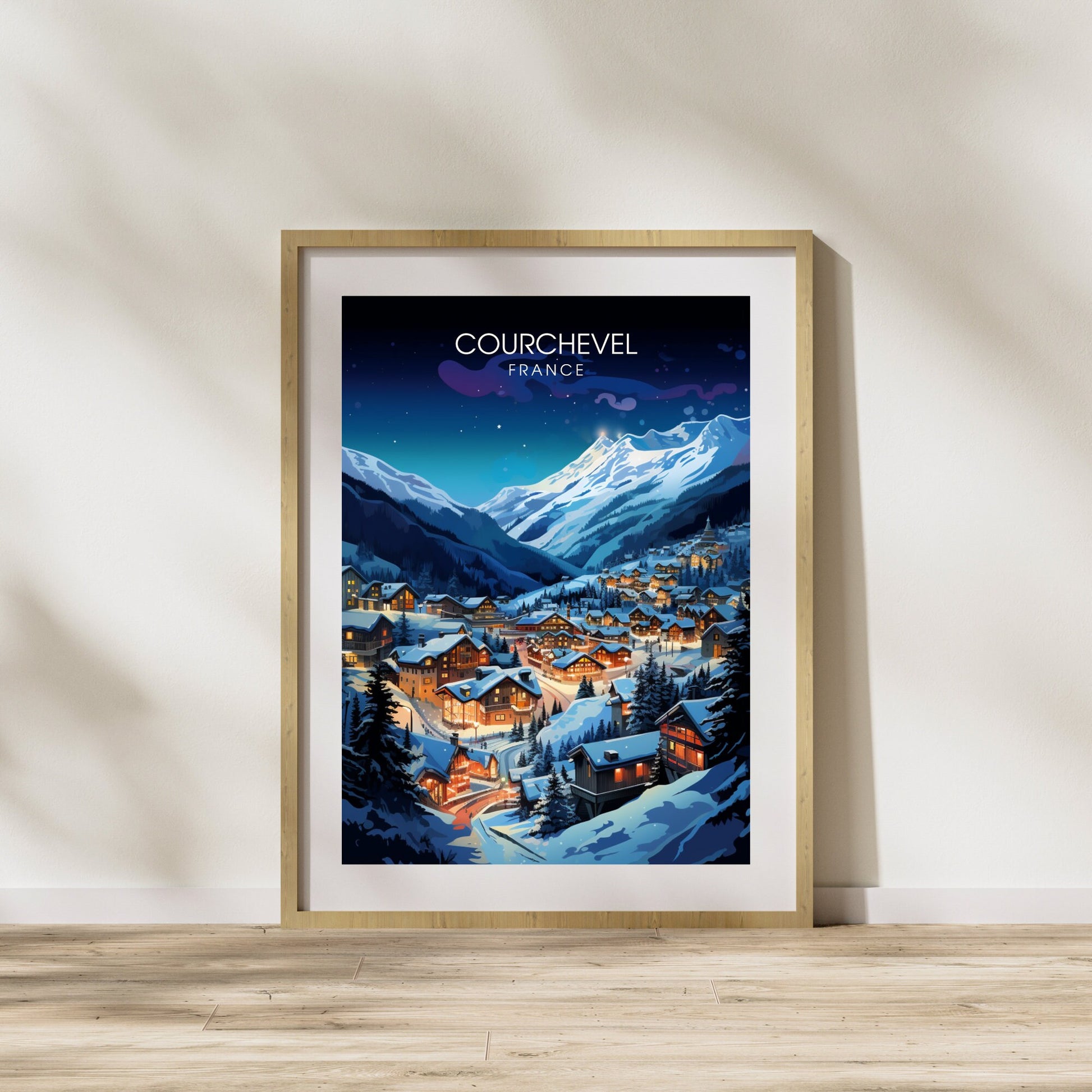 Affiche Courchevel | impression Courchevel | Plongez dans la magie nocturne de Courchevel