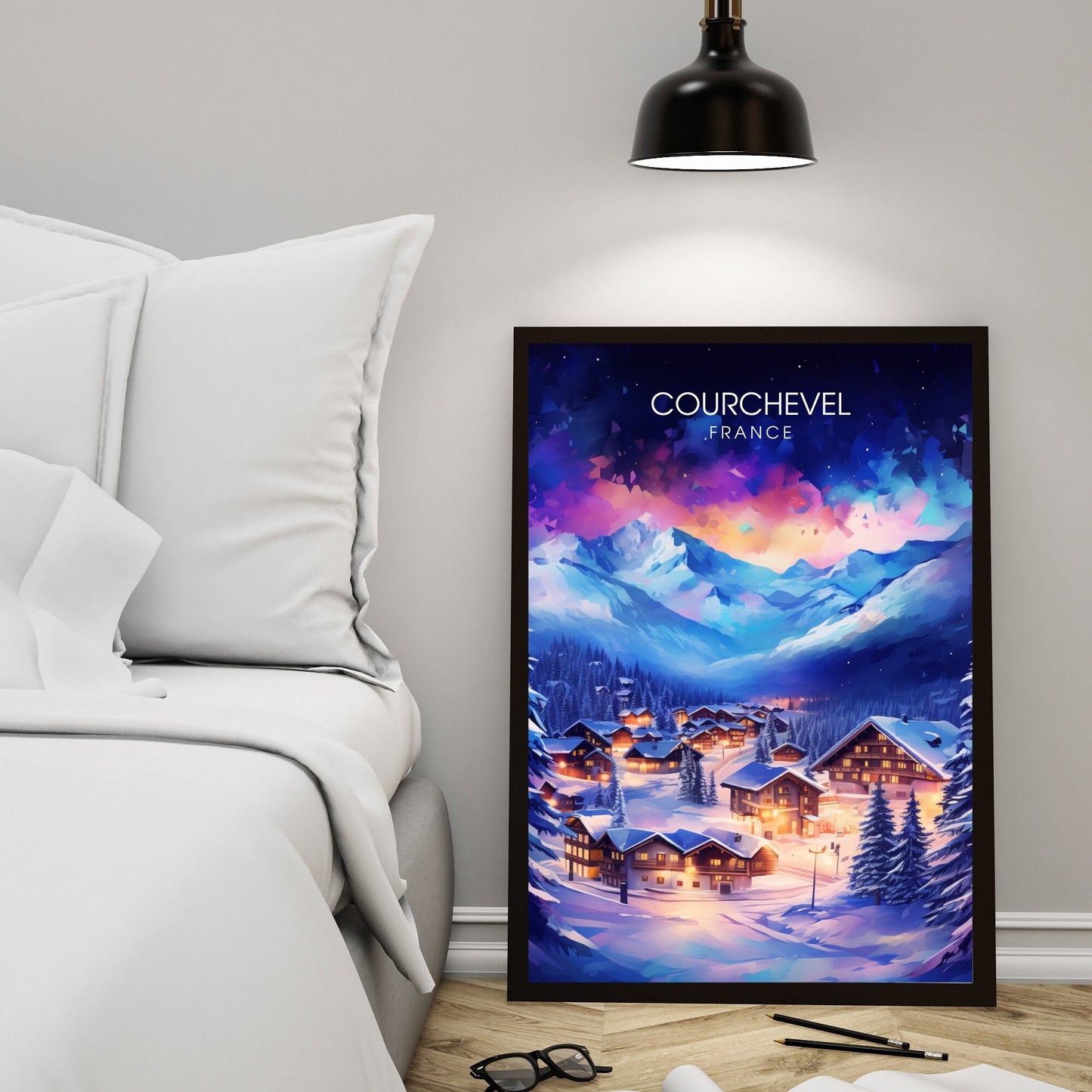 Affiche Courchevel | impression Courchevel | Plongez dans la splendeur nocturne de Courchevel