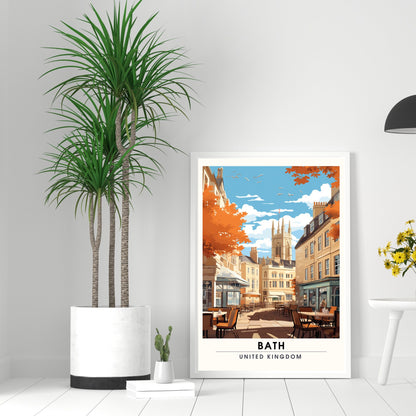 Affiche de Voyage Bath - Impression de voyage Bath - Impression Paysage Urbain Artistique - Collection Souvenirs du Royaume-Uni