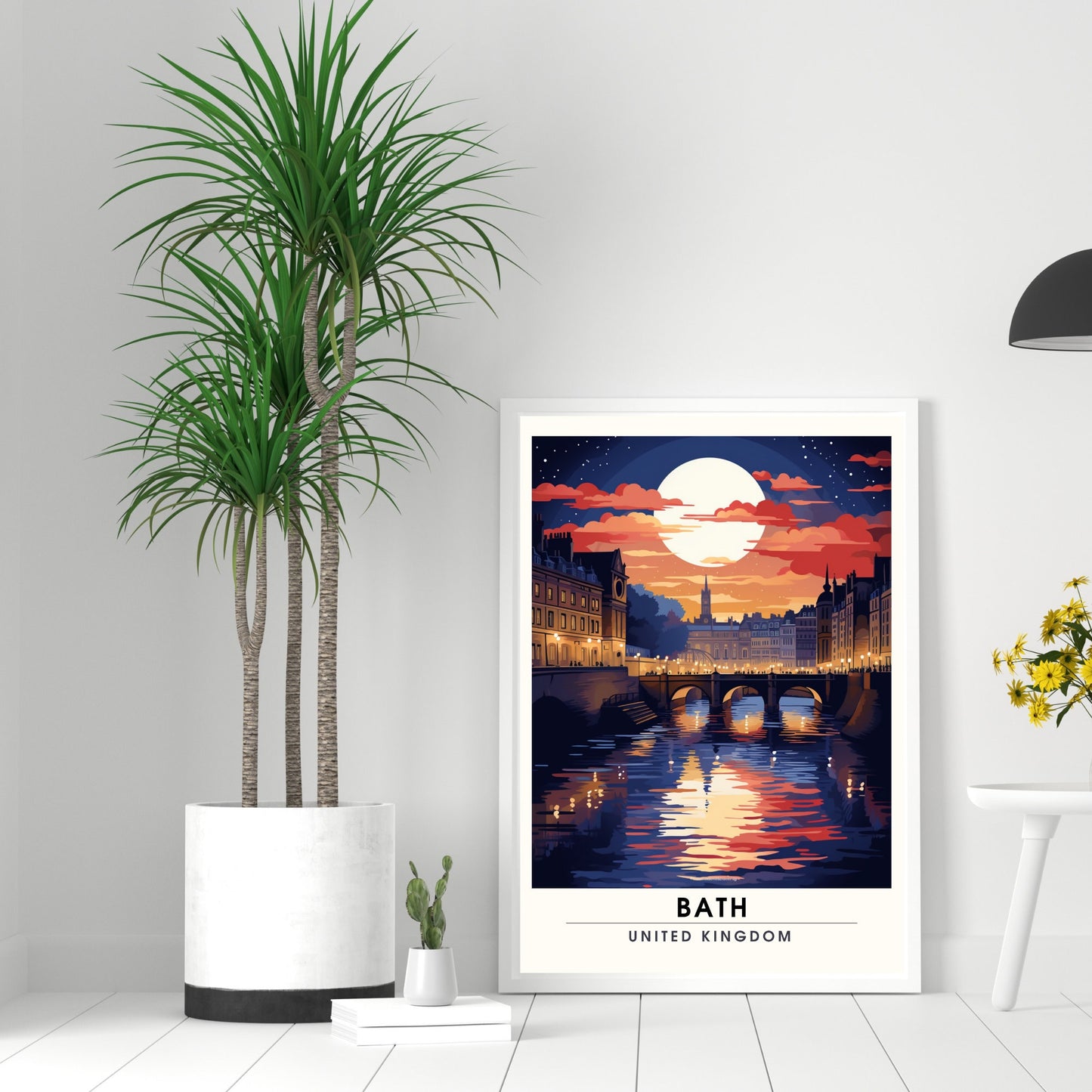 Affiche de Voyage Bath - Impression de voyage Bath - Impression Paysage Urbain Artistique - Collection Souvenirs du Royaume-Uni