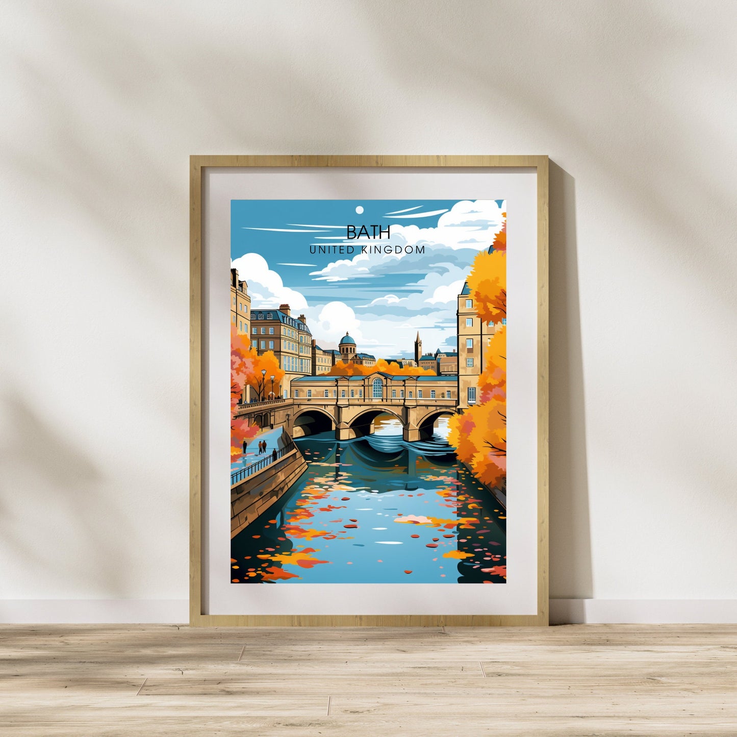 Affiche de Voyage Bath - Impression de voyage Bath - Impression Paysage Urbain Artistique - Collection Souvenirs du Royaume-Uni