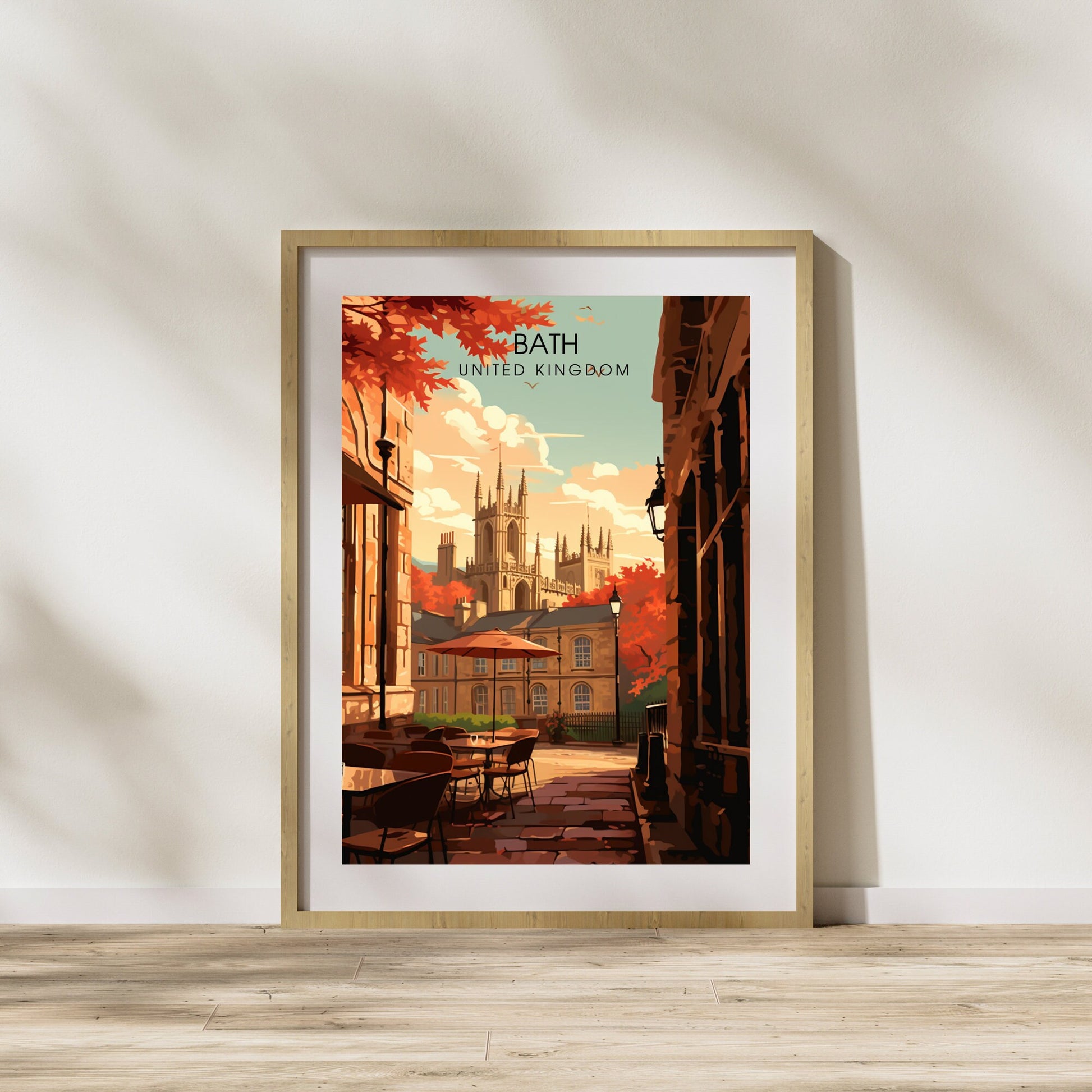 Affiche de Voyage Bath - Impression de voyage Bath - Impression Paysage Urbain Artistique - Collection Souvenirs du Royaume-Uni