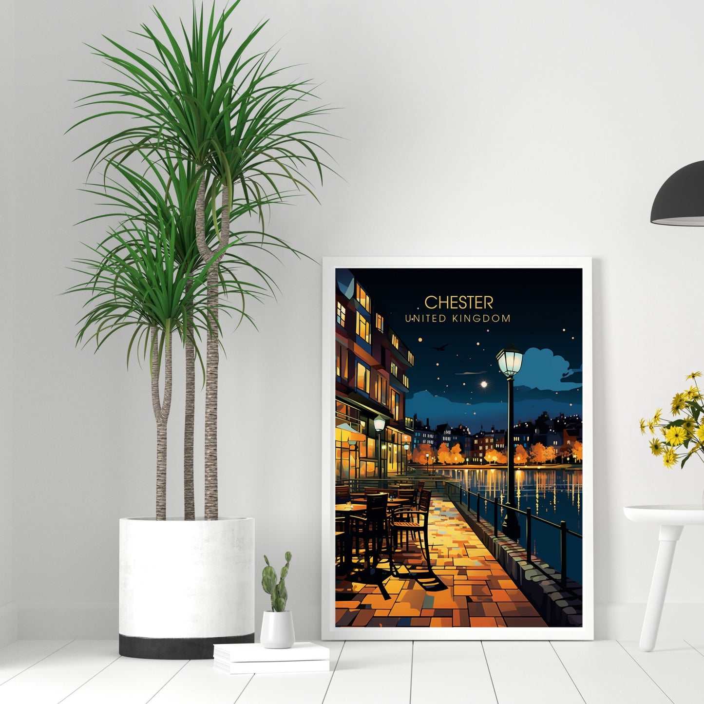 Affiche Chester- Impression de voyage Chester - Impression Paysage Urbain Artistique - Collection Souvenirs du Royaume-Uni