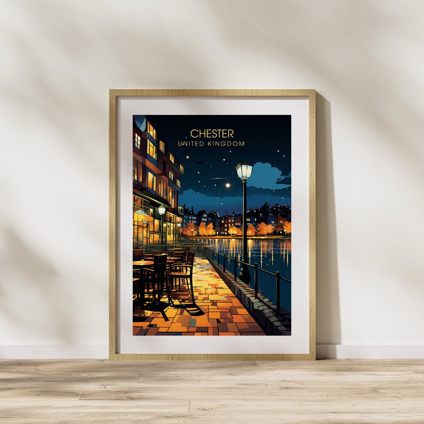 Affiche Chester- Impression de voyage Chester - Impression Paysage Urbain Artistique - Collection Souvenirs du Royaume-Uni