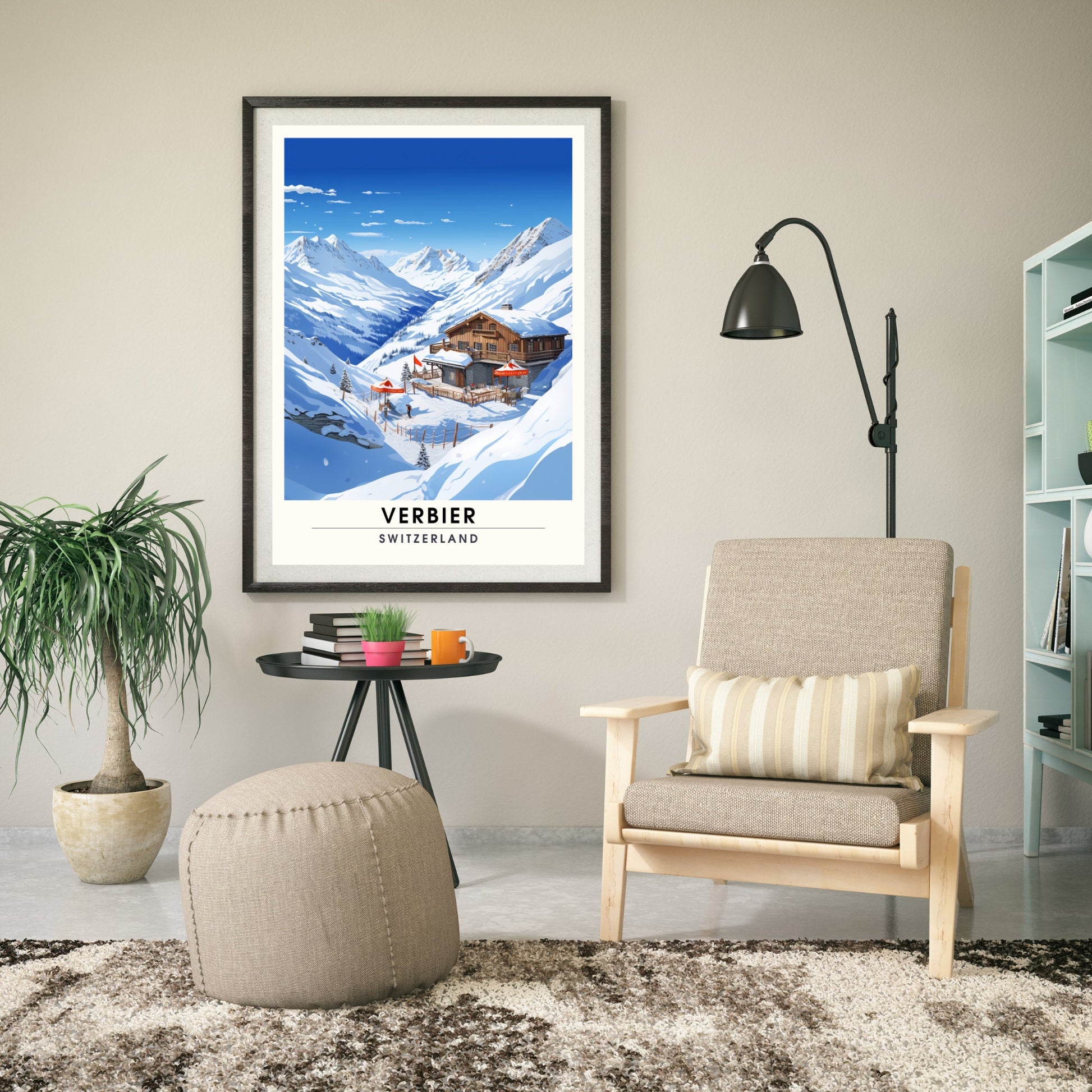 Affiche Verbier, Suisse | impression Verbier | Affiche de voyage Verbier | Affiche Suisse