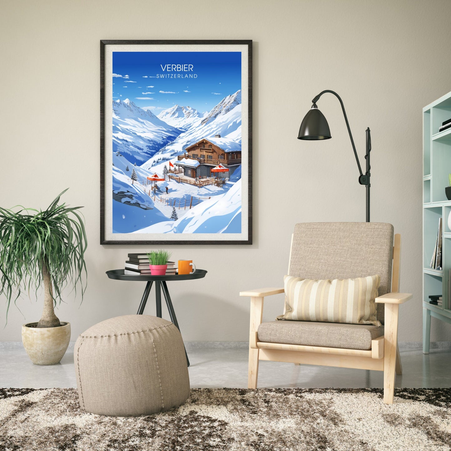 Affiche Verbier, Suisse | impression Verbier | Affiche de voyage Verbier | Explorez la majesté des Alpes suisses