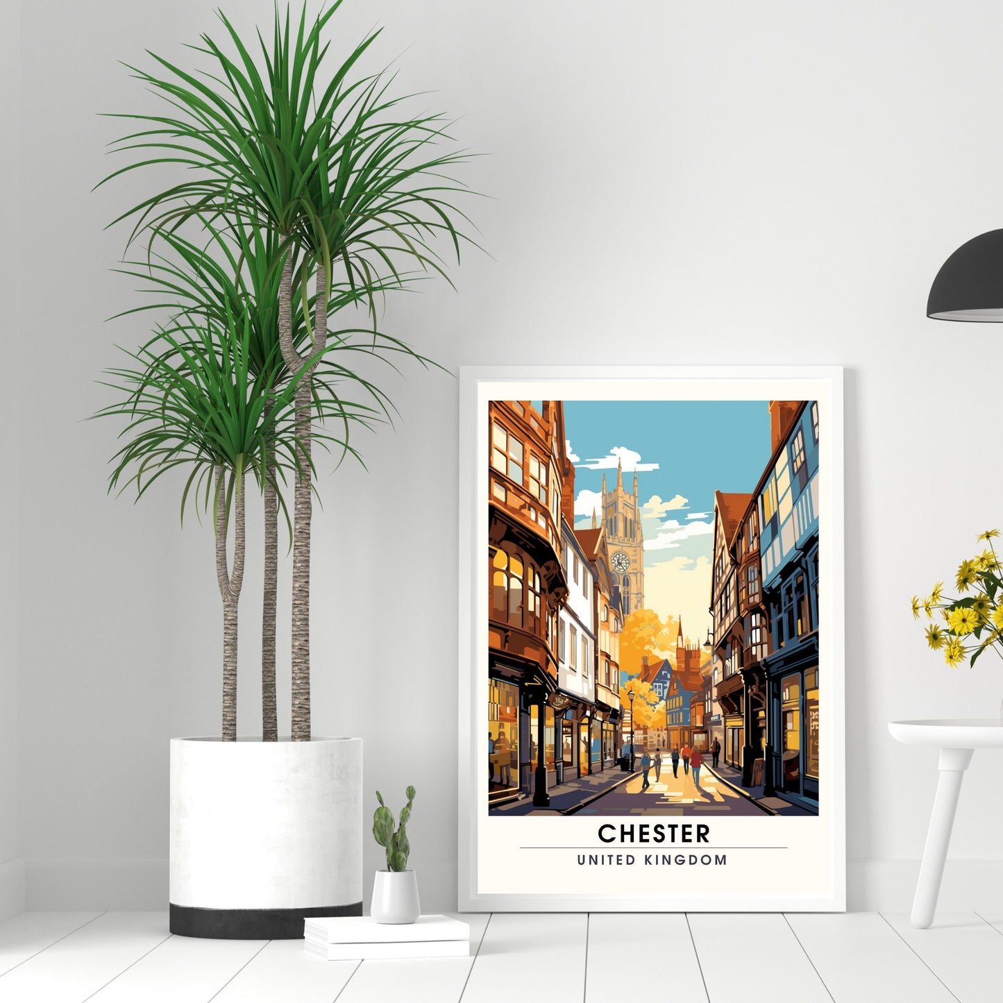 Affiche Chester- Impression de voyage Chester - Impression Paysage Urbain Artistique - Collection Souvenirs du Royaume-Uni