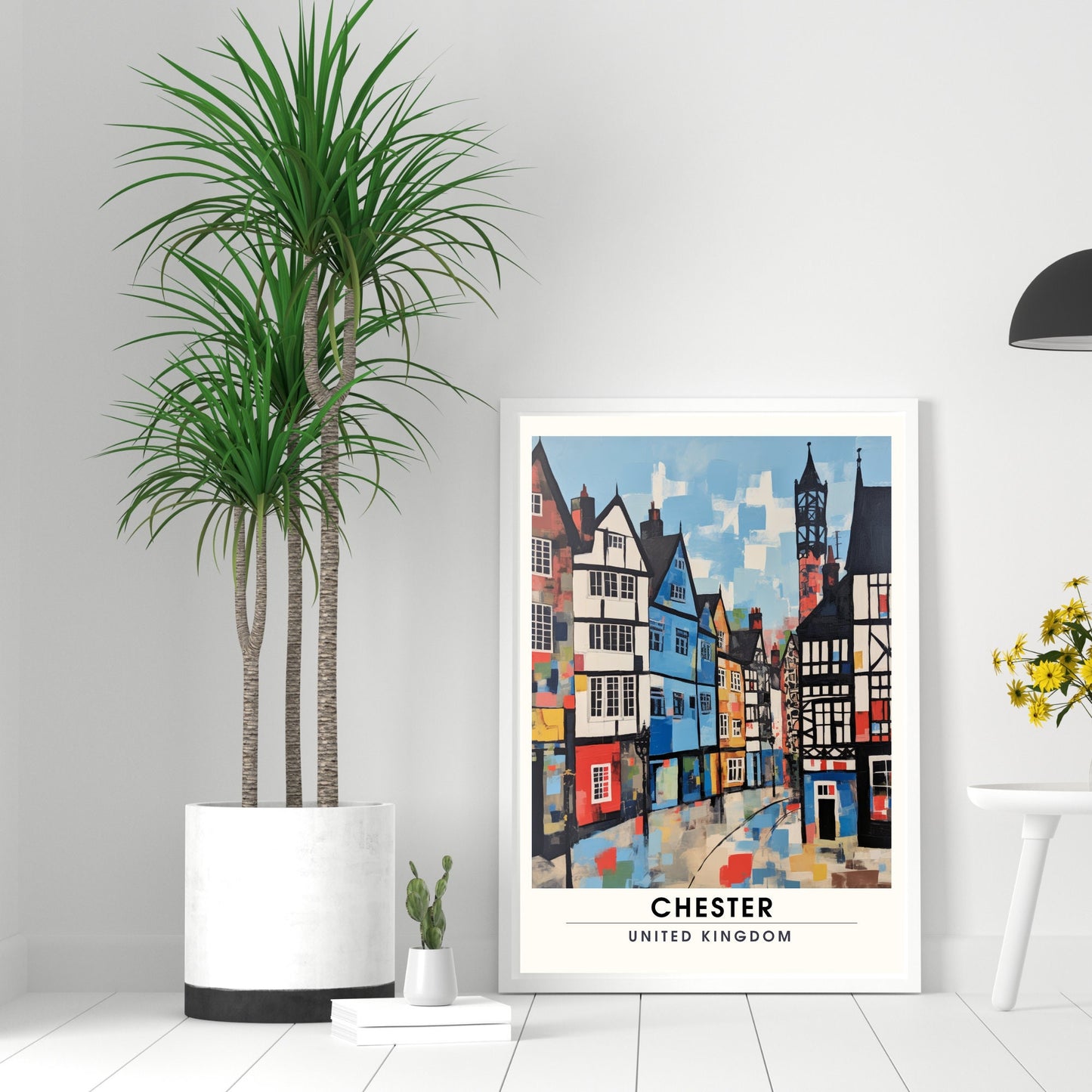 Affiche Chester- Impression de voyage Chester - Impression Paysage Urbain Artistique - Collection Souvenirs du Royaume-Uni