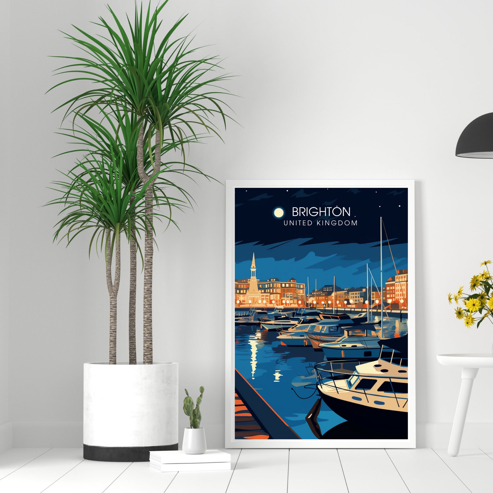 Affiche Brighton- Impression de voyage Brighton - Impression Paysage Urbain Artistique - Collection Souvenirs du Royaume-Uni