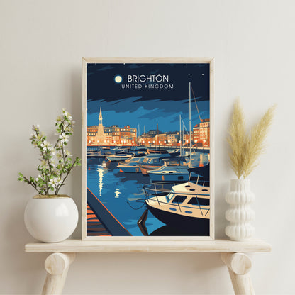 Affiche Brighton- Impression de voyage Brighton - Impression Paysage Urbain Artistique - Collection Souvenirs du Royaume-Uni