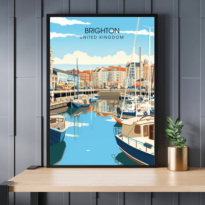 Affiche Brighton- Impression de voyage Brighton - Impression Paysage Urbain Artistique - Collection Souvenirs du Royaume-Uni