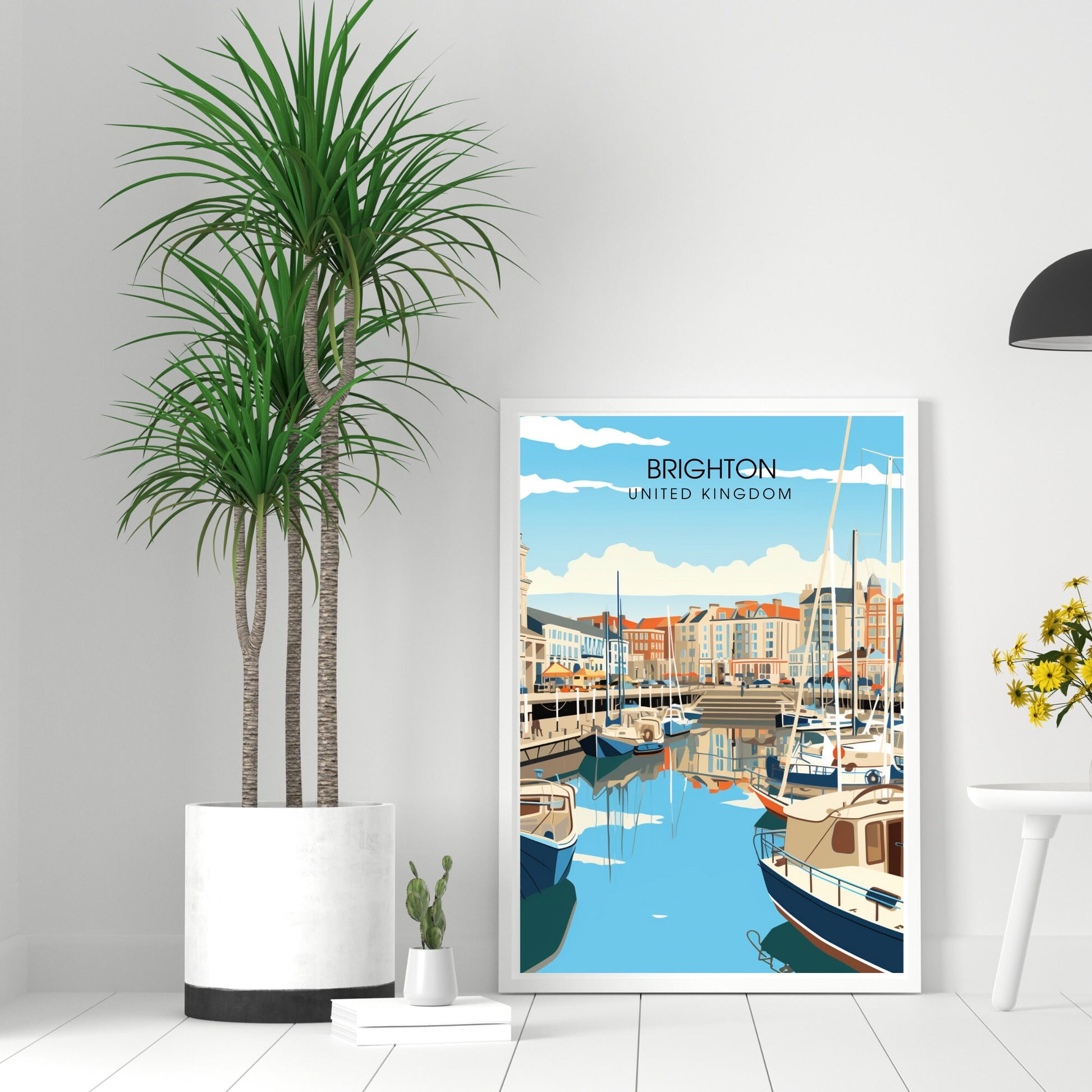 Affiche Brighton- Impression de voyage Brighton - Impression Paysage Urbain Artistique - Collection Souvenirs du Royaume-Uni