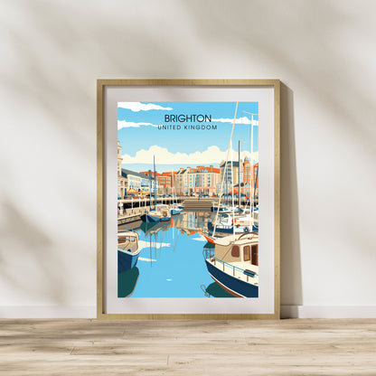 Affiche Brighton- Impression de voyage Brighton - Impression Paysage Urbain Artistique - Collection Souvenirs du Royaume-Uni