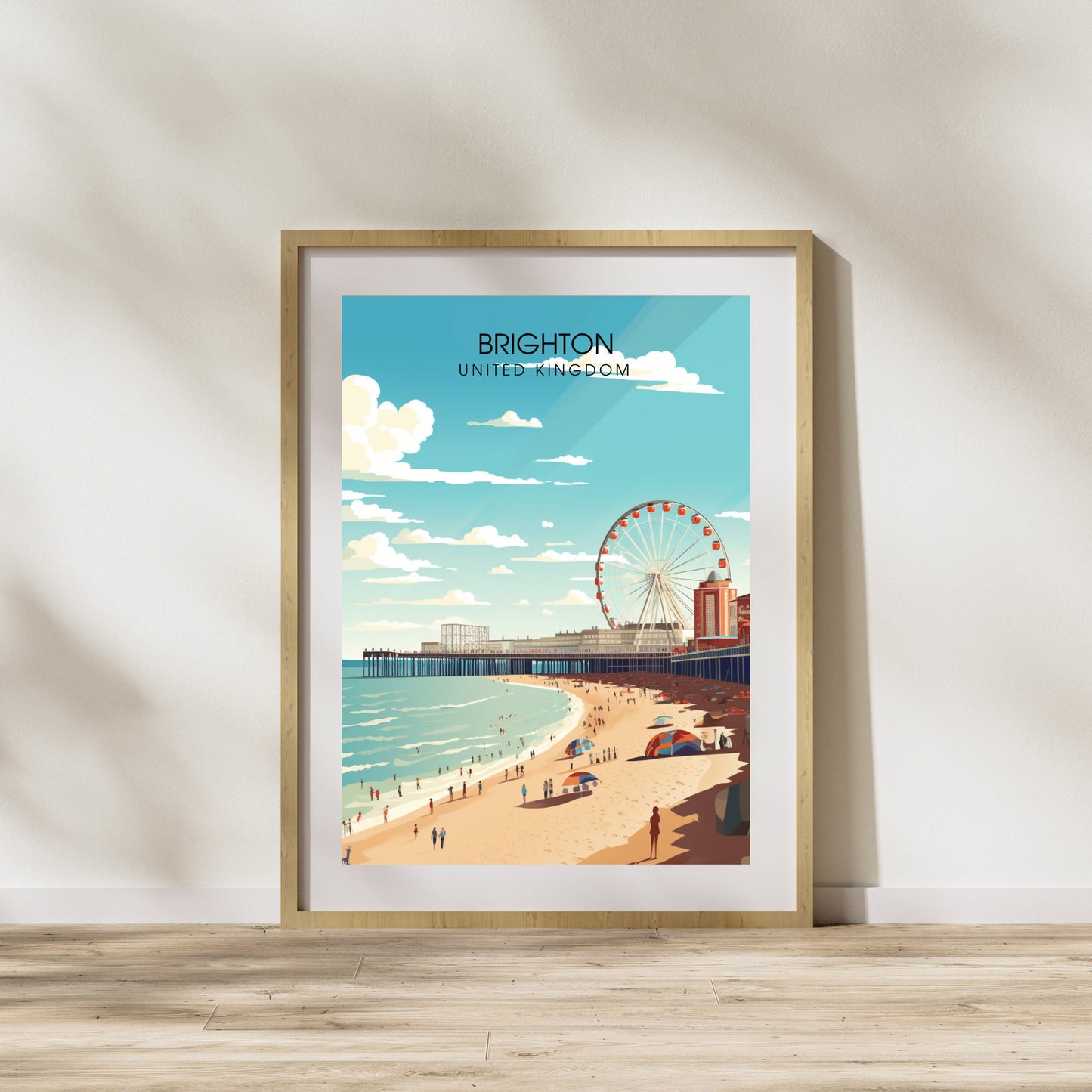 Affiche Brighton- Impression de voyage Brighton - Impression Paysage Urbain Artistique - Collection Souvenirs du Royaume-Uni