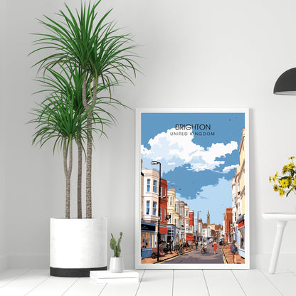 Affiche Brighton- Impression de voyage Brighton - Impression Paysage Urbain Artistique - Collection Souvenirs du Royaume-Uni