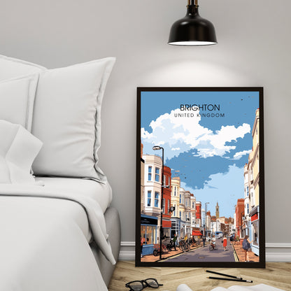 Affiche Brighton- Impression de voyage Brighton - Impression Paysage Urbain Artistique - Collection Souvenirs du Royaume-Uni