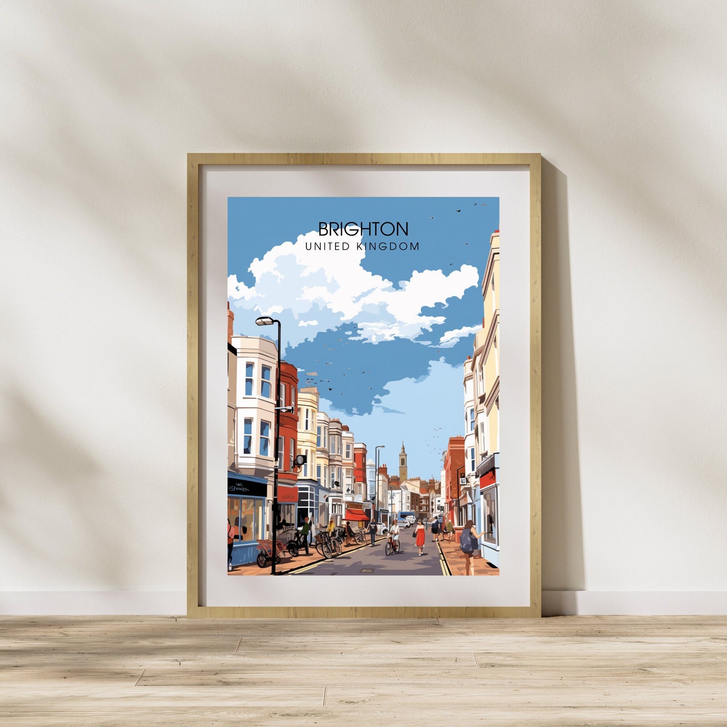 Affiche Brighton- Impression de voyage Brighton - Impression Paysage Urbain Artistique - Collection Souvenirs du Royaume-Uni