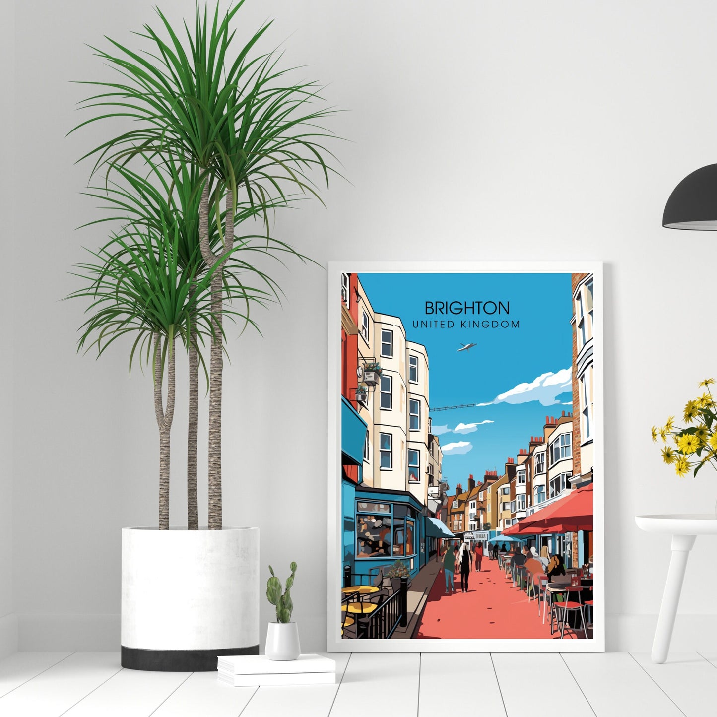 Affiche Brighton- Impression de voyage Brighton - Impression Paysage Urbain Artistique - Collection Souvenirs du Royaume-Uni