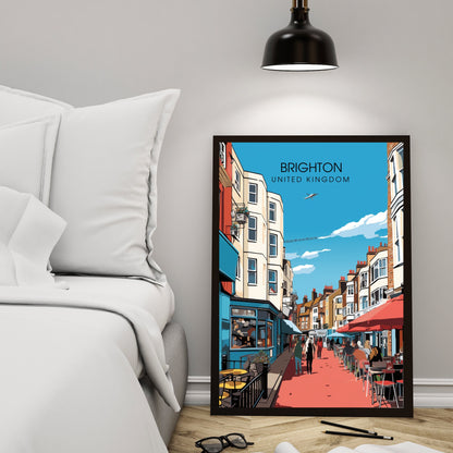 Affiche Brighton- Impression de voyage Brighton - Impression Paysage Urbain Artistique - Collection Souvenirs du Royaume-Uni