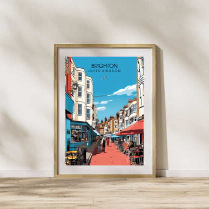 Affiche Brighton- Impression de voyage Brighton - Impression Paysage Urbain Artistique - Collection Souvenirs du Royaume-Uni