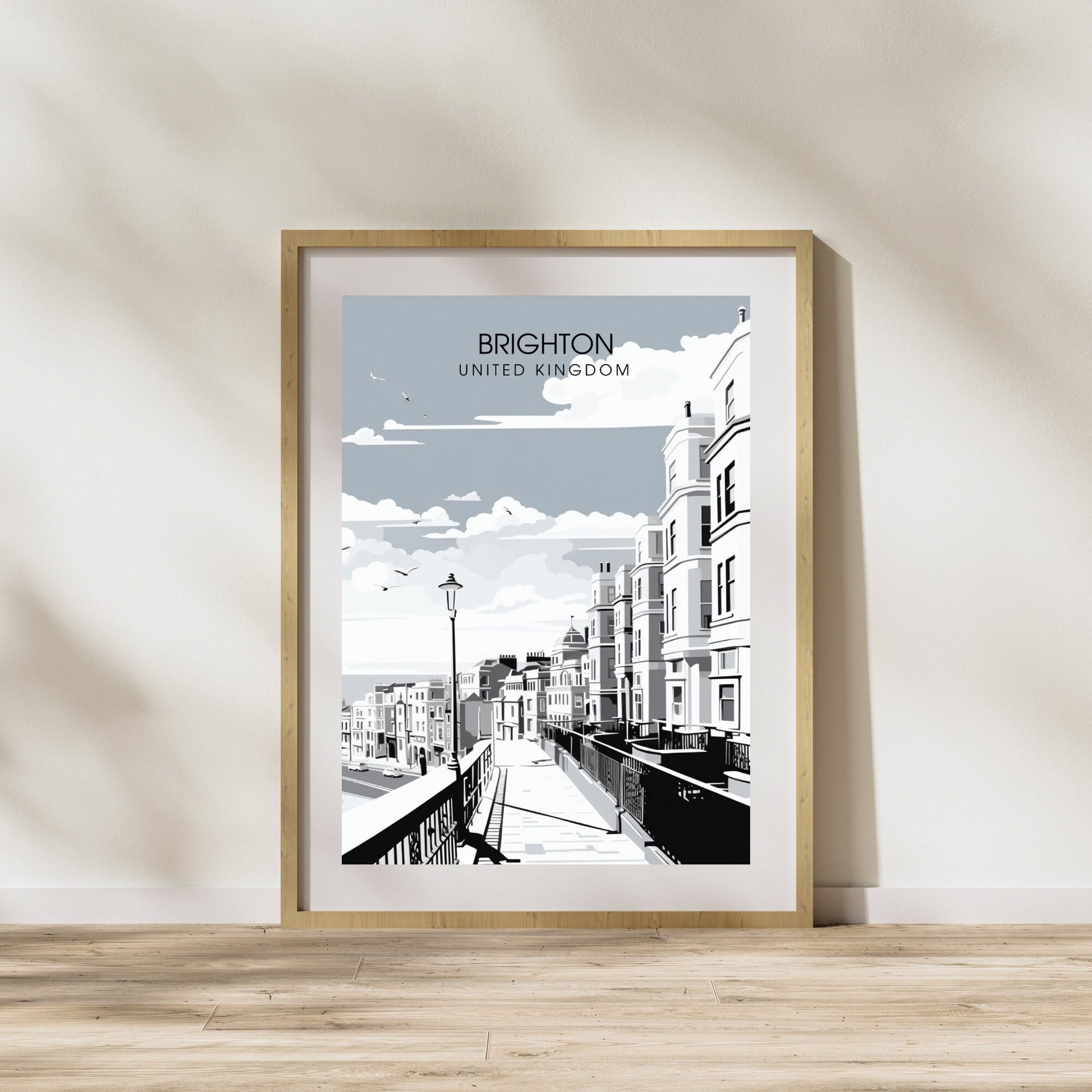 Affiche Brighton- Impression de voyage Brighton - Impression Paysage Urbain Artistique - Collection Souvenirs du Royaume-Uni