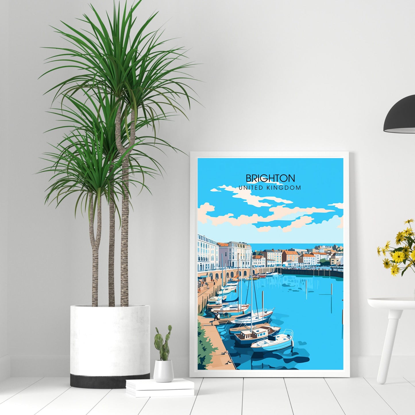 Affiche Brighton- Impression de voyage Brighton - Impression Paysage Urbain Artistique - Collection Souvenirs du Royaume-Uni