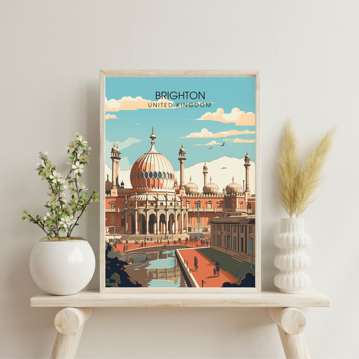 Affiche Brighton- Impression de voyage Brighton - Impression Paysage Urbain Artistique - Collection Souvenirs du Royaume-Uni