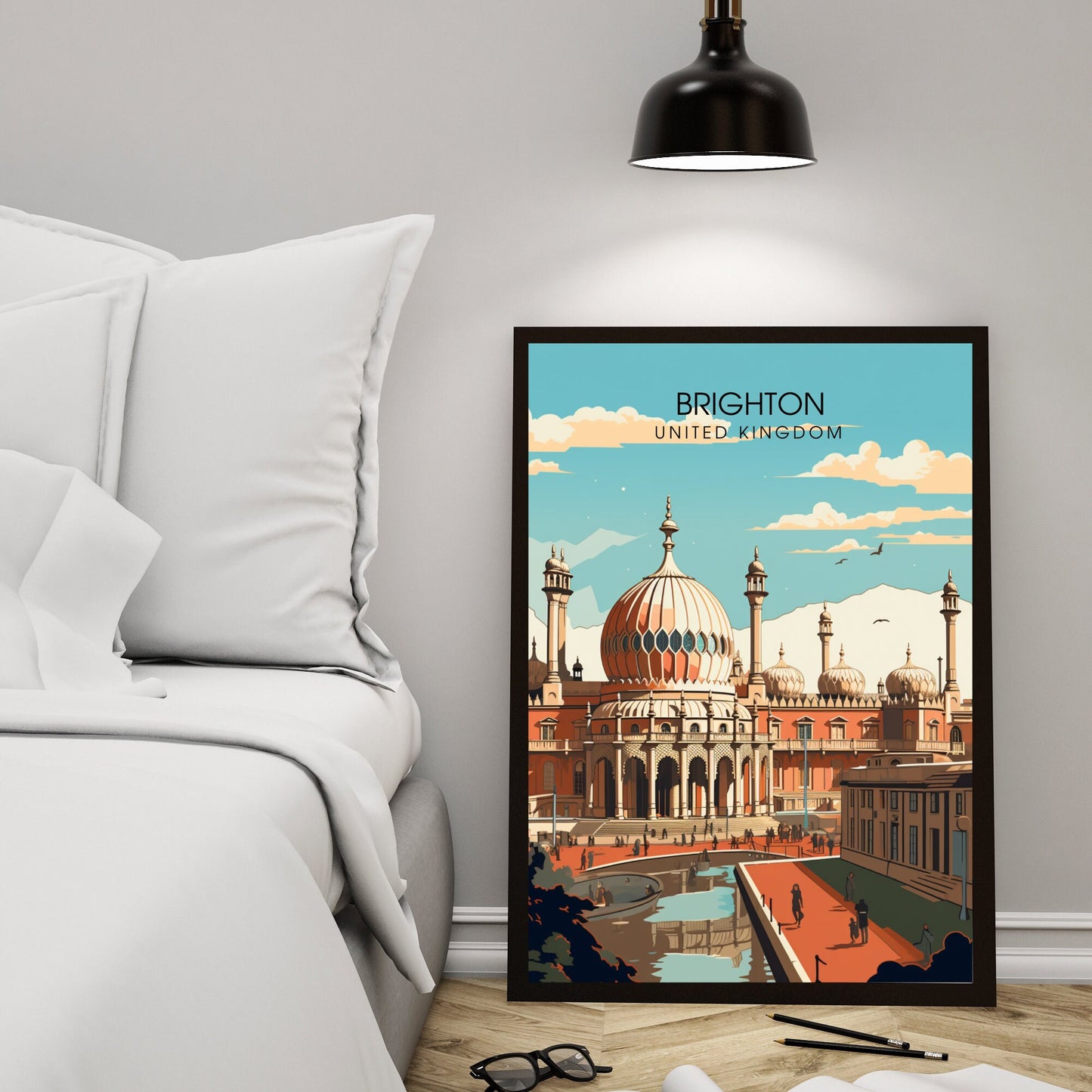 Affiche Brighton- Impression de voyage Brighton - Impression Paysage Urbain Artistique - Collection Souvenirs du Royaume-Uni