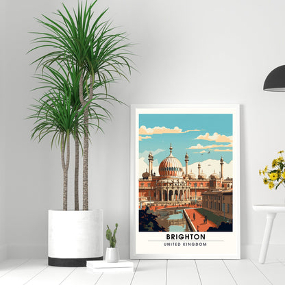 Affiche Brighton- Impression de voyage Brighton - Impression Paysage Urbain Artistique - Collection Souvenirs du Royaume-Uni