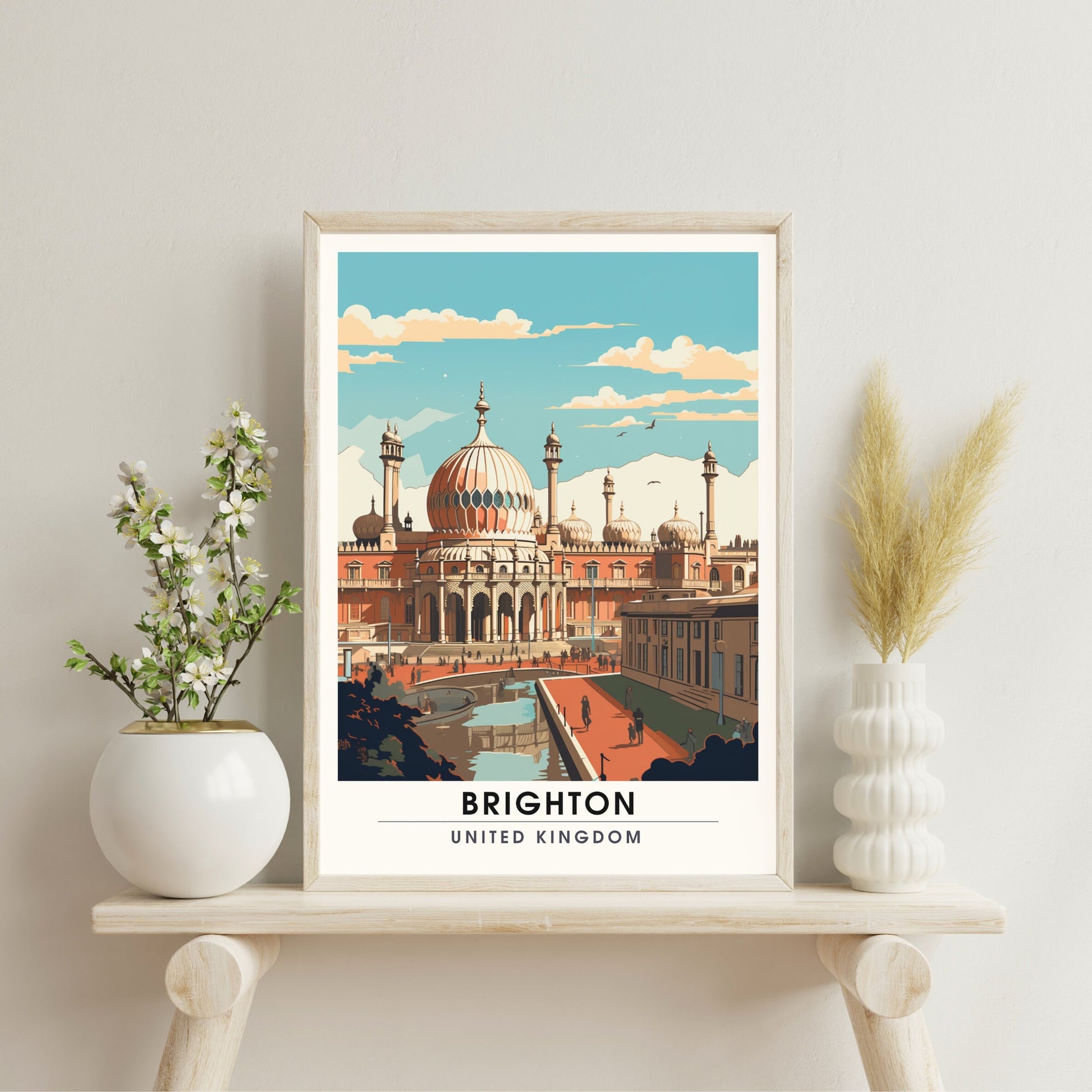 Affiche Brighton- Impression de voyage Brighton - Impression Paysage Urbain Artistique - Collection Souvenirs du Royaume-Uni