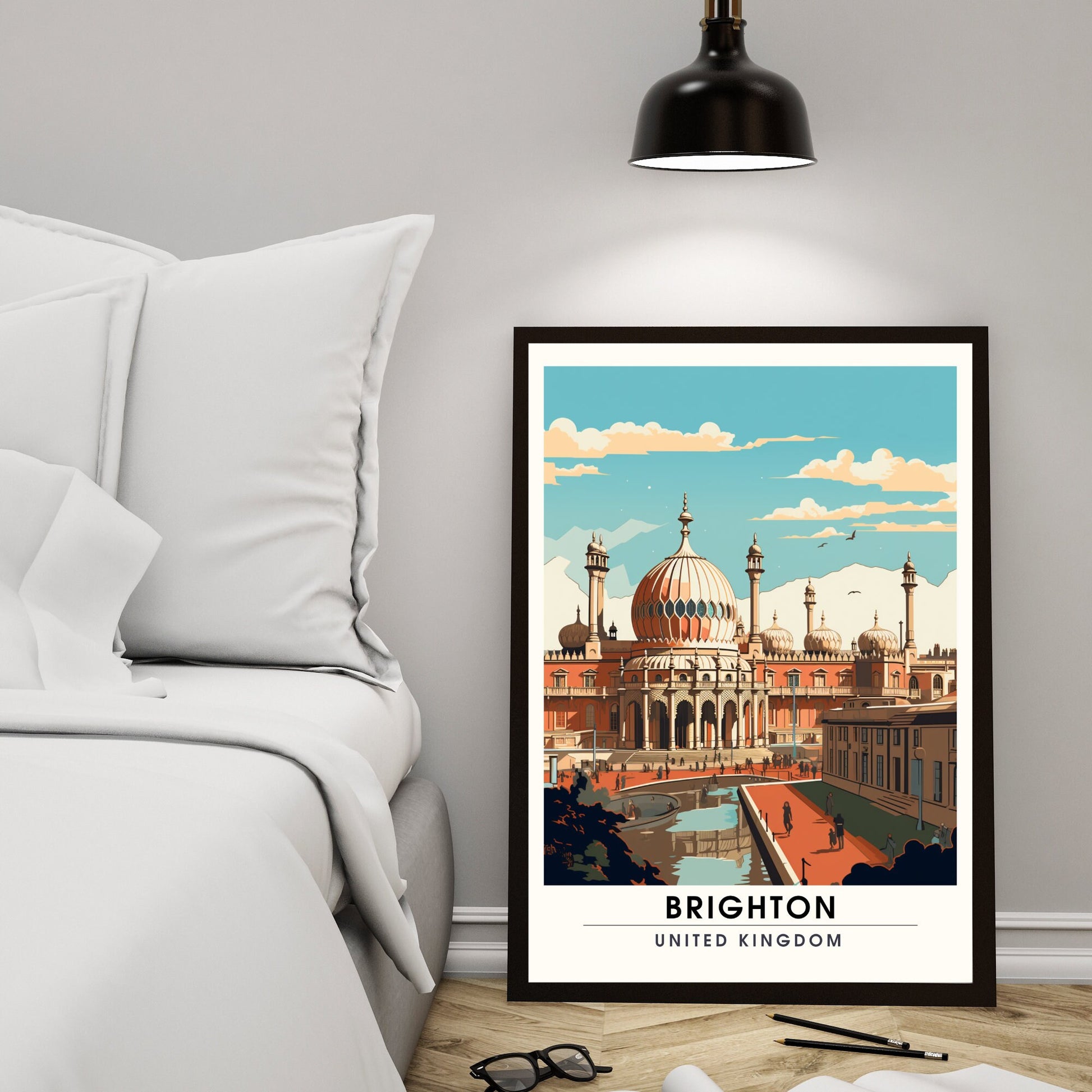 Affiche Brighton- Impression de voyage Brighton - Impression Paysage Urbain Artistique - Collection Souvenirs du Royaume-Uni