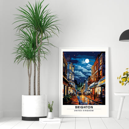 Affiche Brighton- Impression de voyage Brighton - Impression Paysage Urbain Artistique - Collection Souvenirs du Royaume-Uni