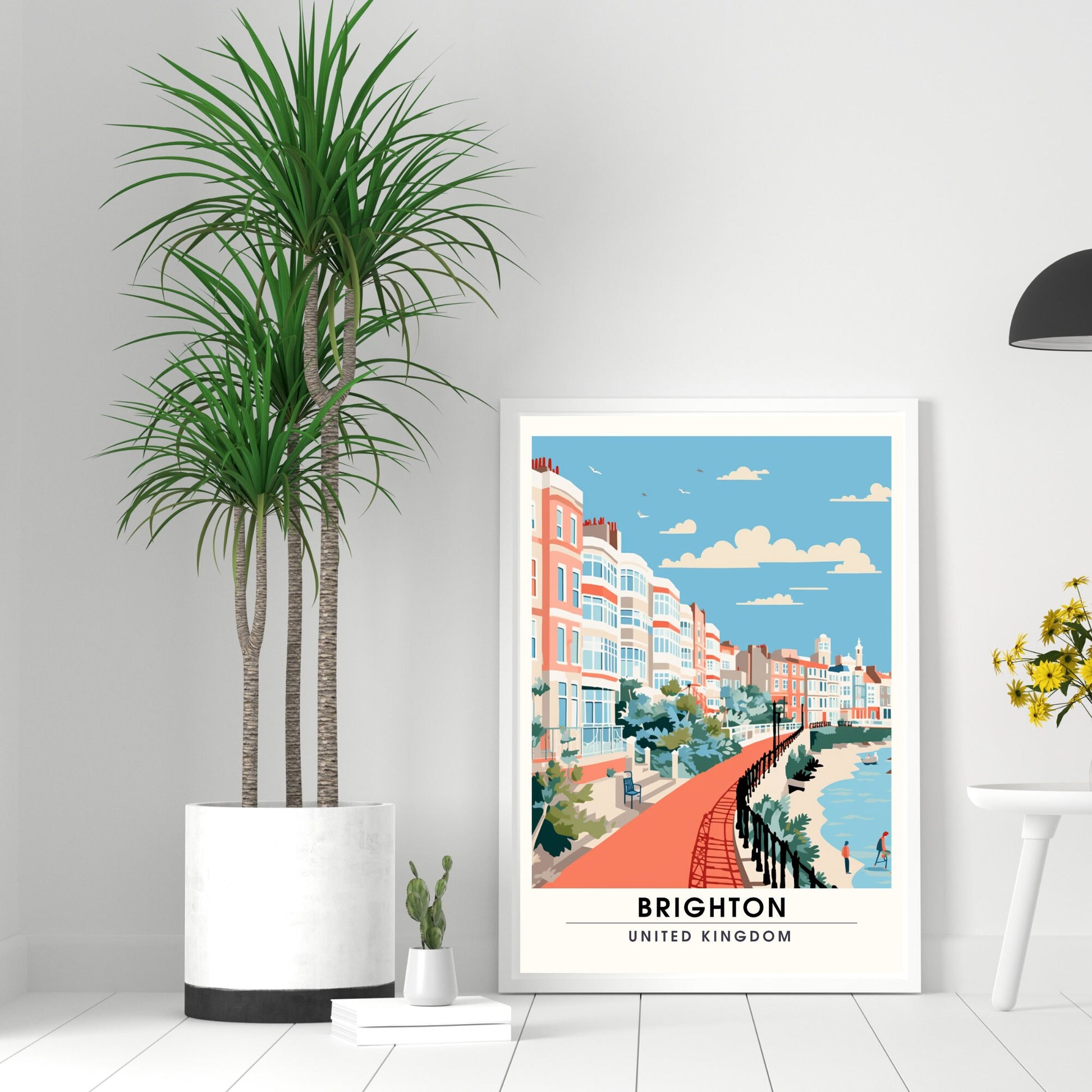 Affiche Brighton- Impression de voyage Brighton - Impression Paysage Urbain Artistique - Collection Souvenirs du Royaume-Uni