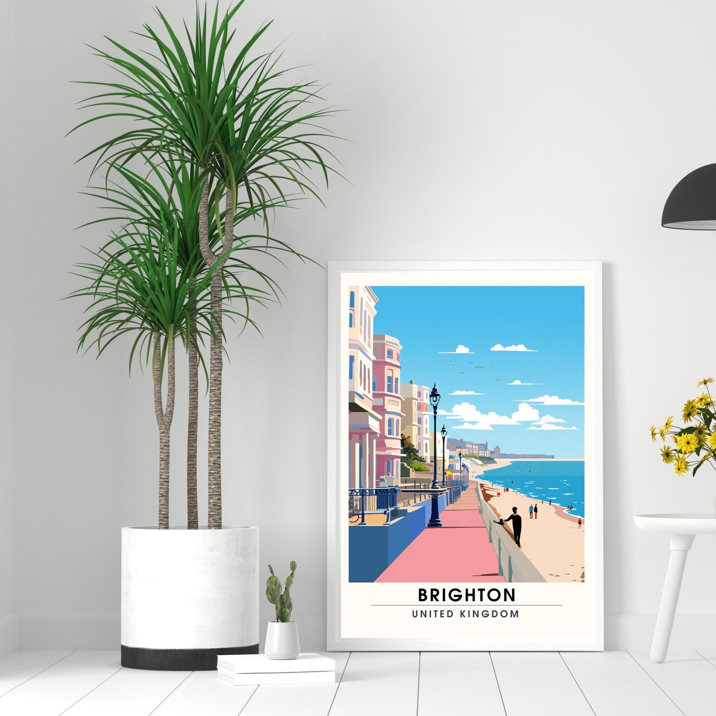 Affiche Brighton- Impression de voyage Brighton - Impression Paysage Urbain Artistique - Collection Souvenirs du Royaume-Uni