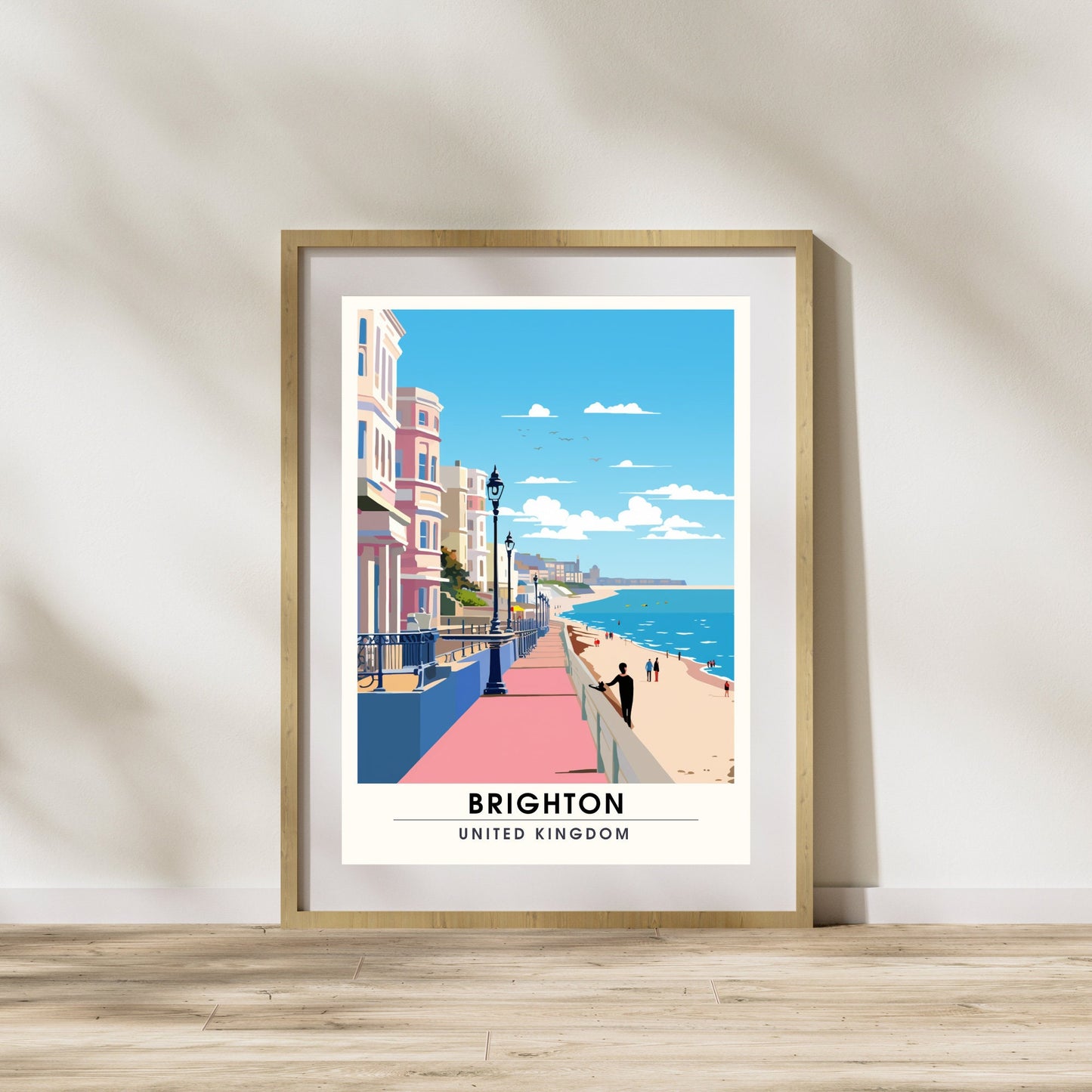 Affiche Brighton- Impression de voyage Brighton - Impression Paysage Urbain Artistique - Collection Souvenirs du Royaume-Uni