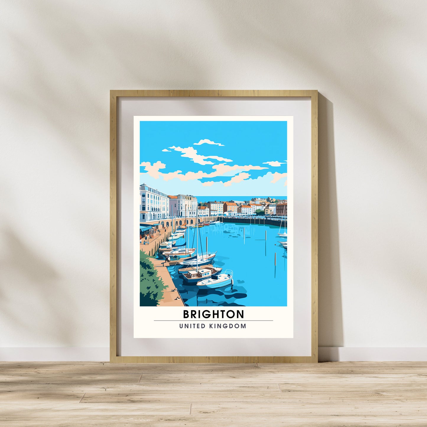 Affiche Brighton- Impression de voyage Brighton - Impression Paysage Urbain Artistique - Collection Souvenirs du Royaume-Uni